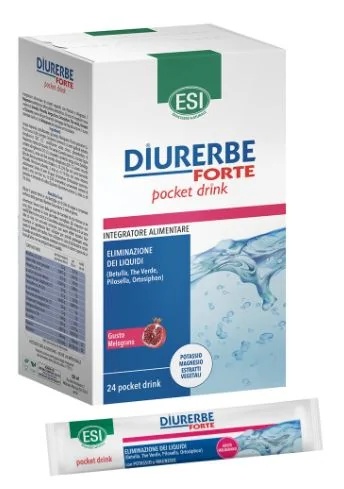ESI ESI Diurerbe Forte Magnesiumsupplement 24 drankjes zakje granaatappel glutenvrij