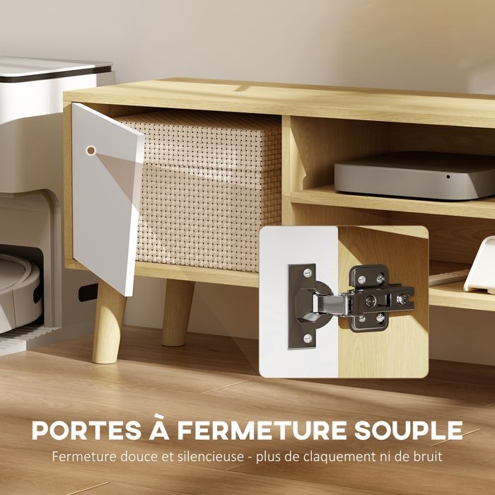 HOMCOM - Soporte para TV - Tablero de partículas - 150x30x42cm - Madera natural