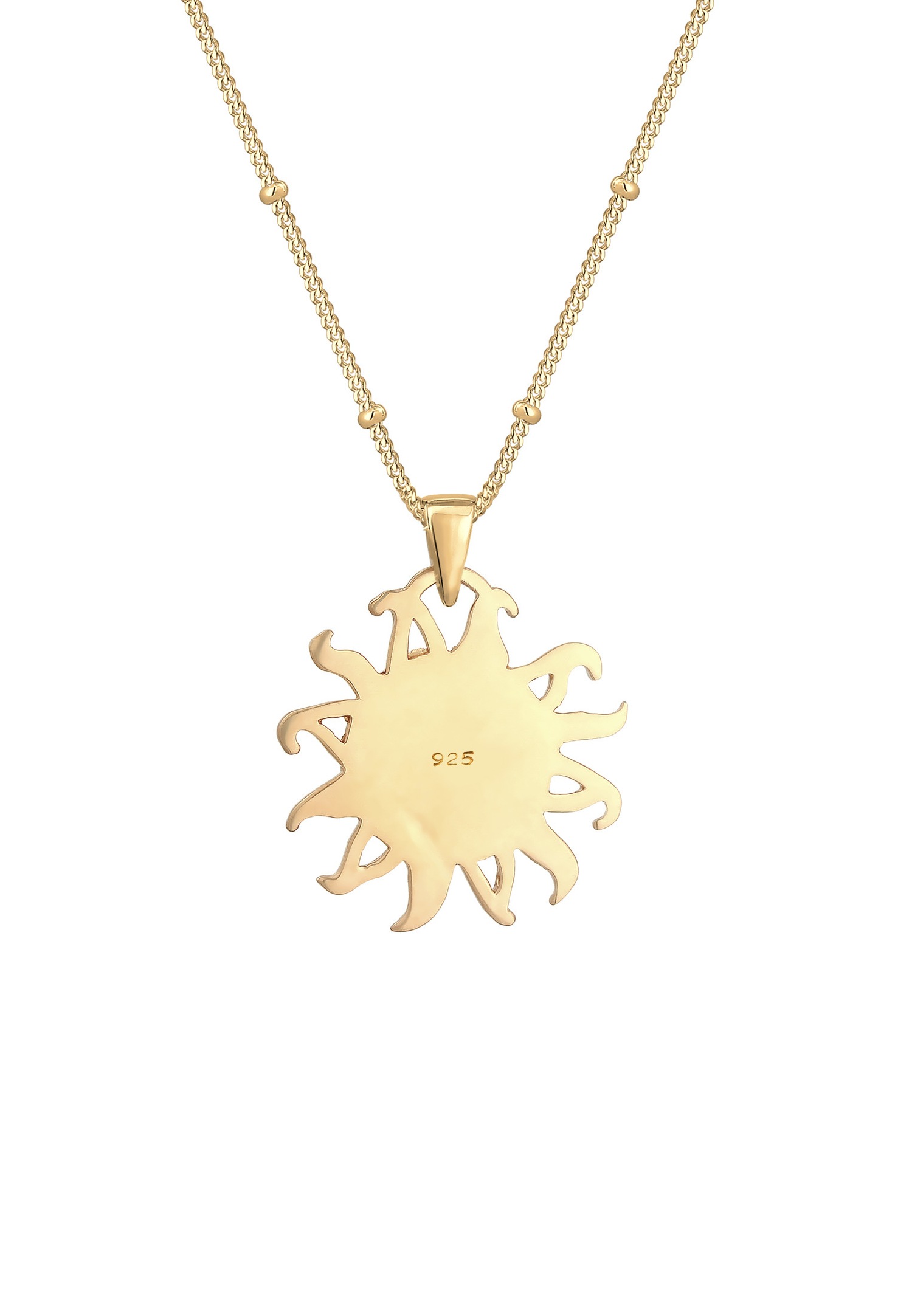 Elli Femmes Pendentif Soleil Vintage Look en Argent Sterling 925 Plaqué Or