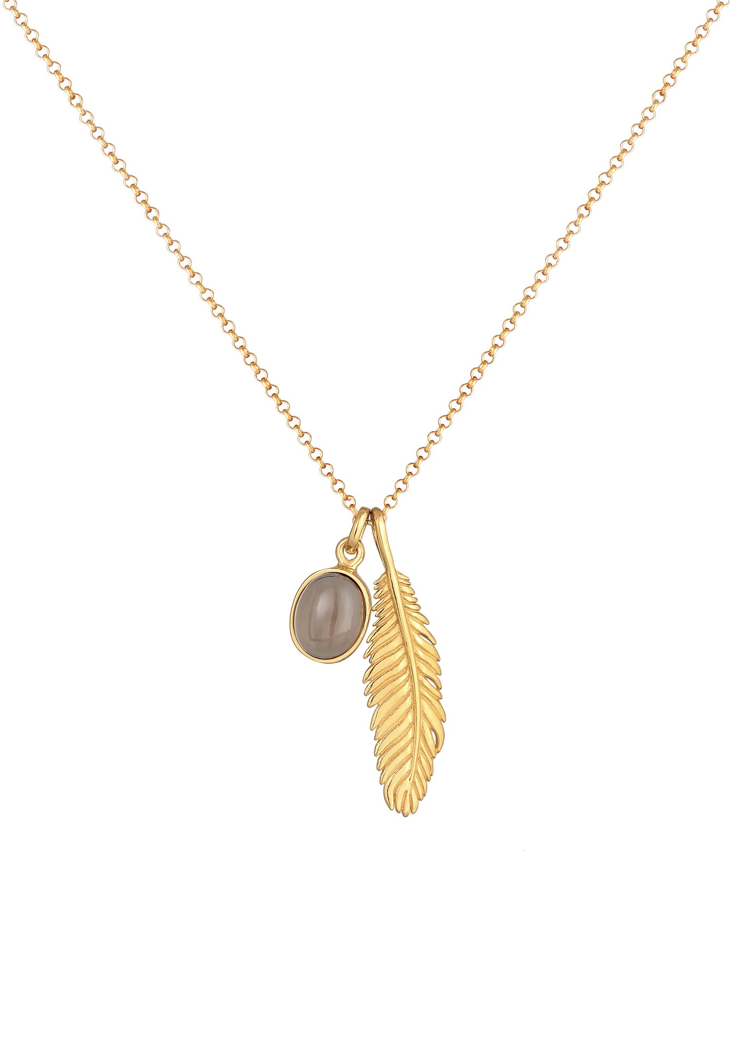 KUZZOI Pendentif homme plume look usé avec quartz en argent 925 sterling