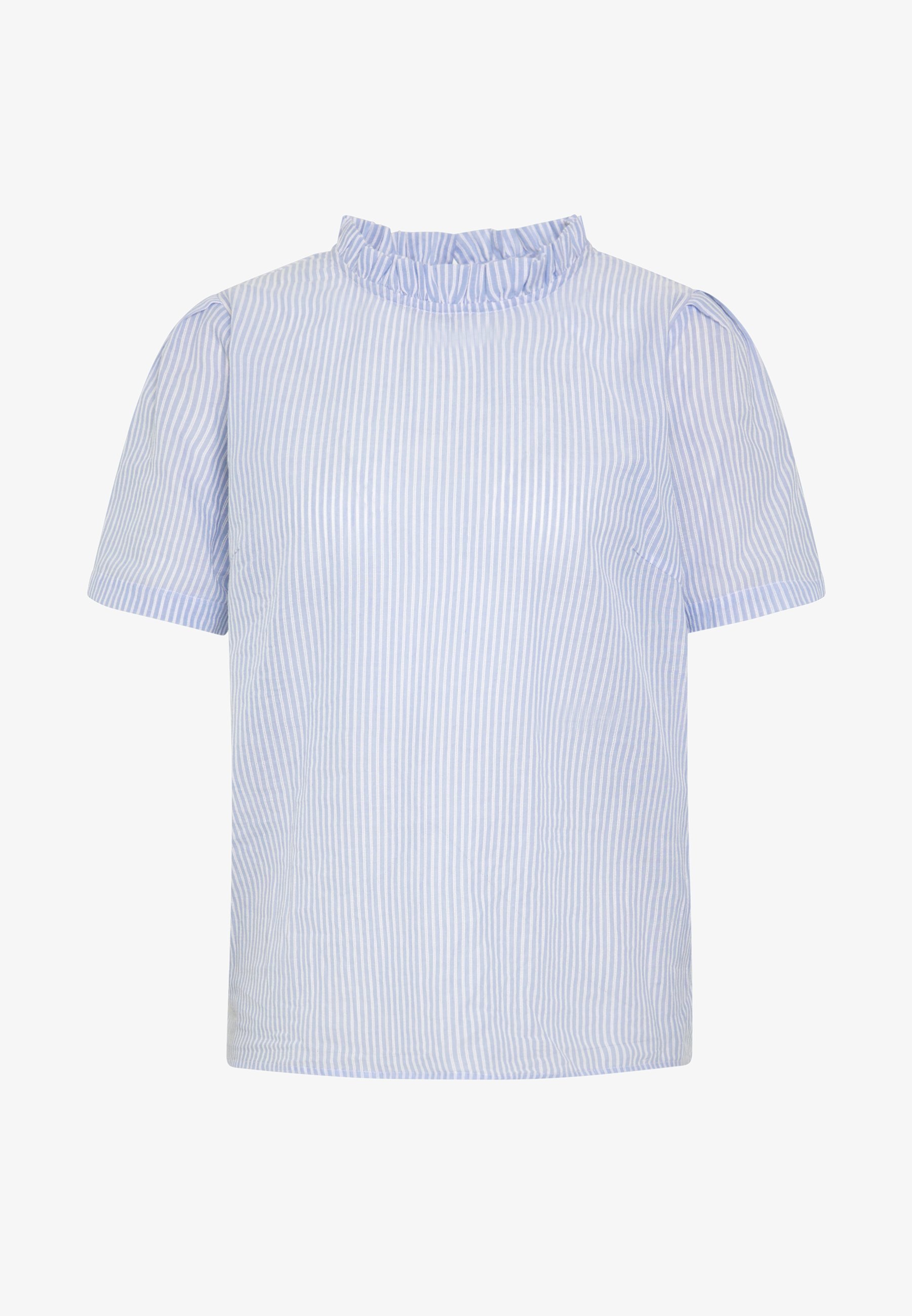 KATINKA Bluse in Creme - Bedrucktes T-Shirt - Kentucky-Blau