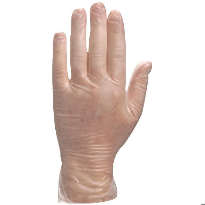 Caja de 100 guantes desechables de vinilo transparente con polvo, talla 9/10 - 6661210
