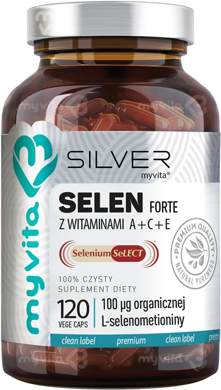 MyVita Silver Selenium forte ar A+C+E vitamīniem uztura bagātinātāja kapsulas imūnsistēmas atbalstam