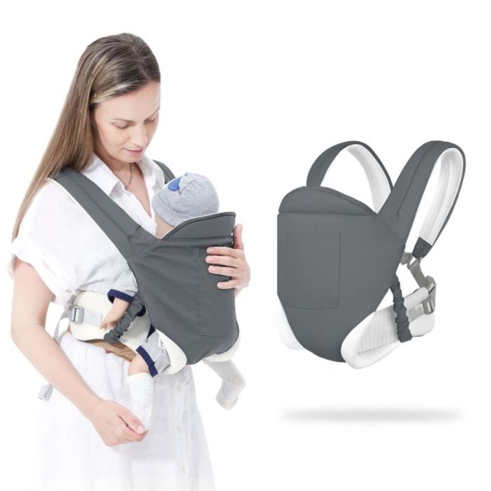 Marsupio multifunzionale Ysinobear - da 0 a 36 mesi - Tracolla multifunzionale regolabile - Protegge le articolazioni del bambino - Grigio