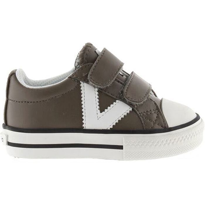 Victoria Basket enfant 126956 marron - lacets - semelle intérieure gomme - fabriqué en Espagne