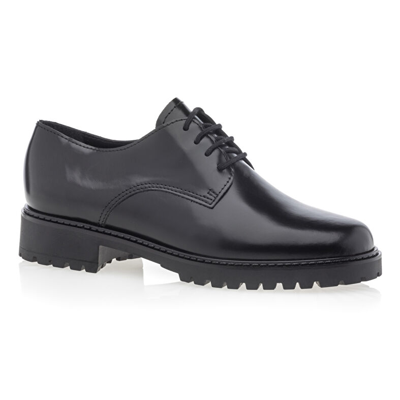 Schwarze Schnürschuhe für Damen / Derby-Schuhe