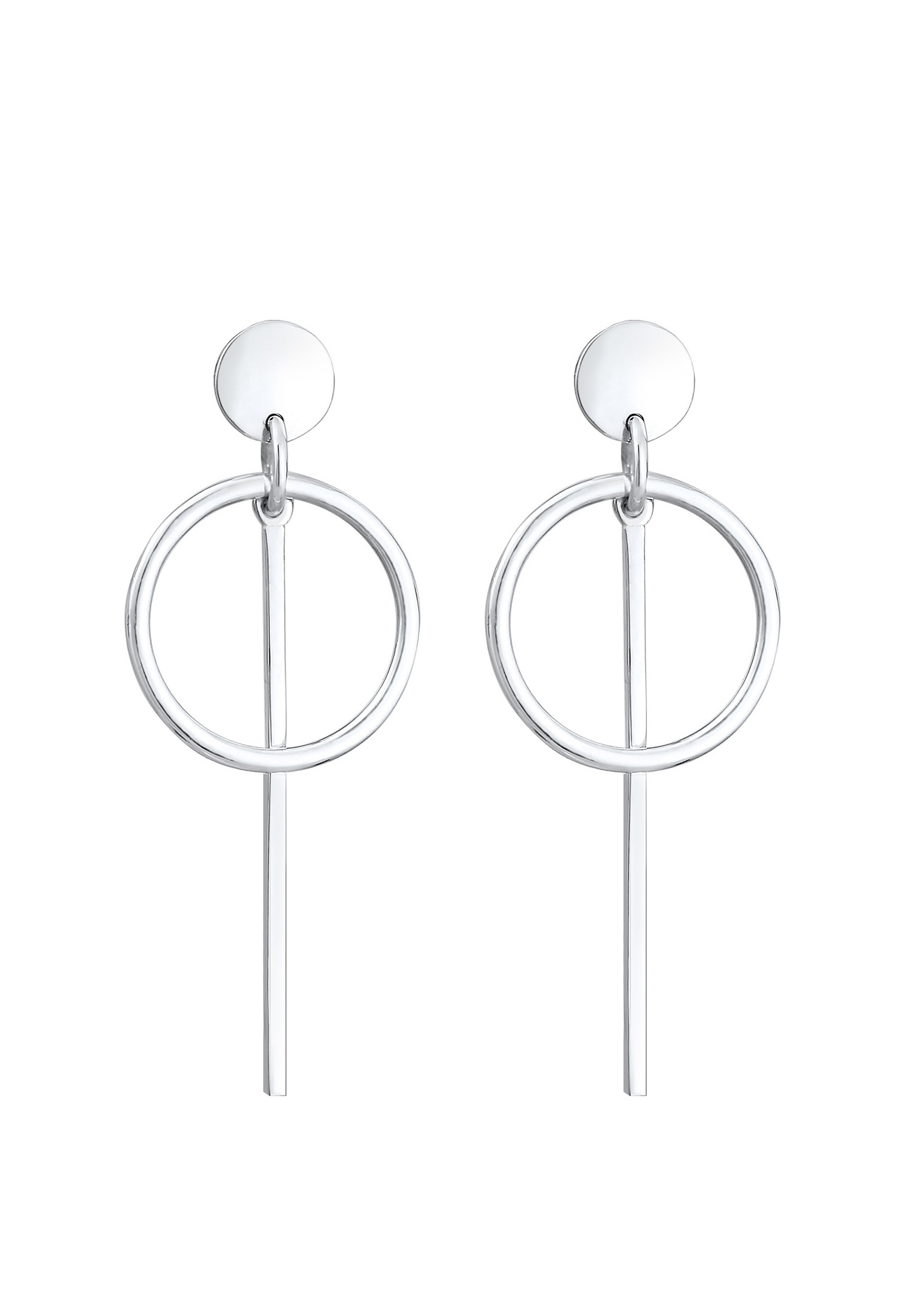 Elli Femmes Pendentif d'oreilles Géo Cercle Basique Minimaliste Cool en Argent Sterling 925