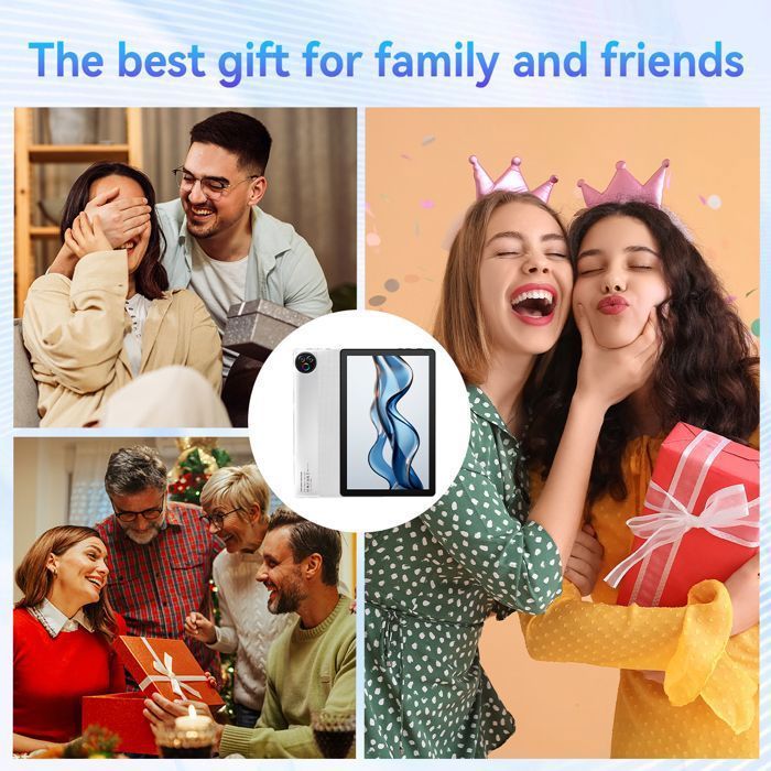Tablette 10 Pouces 5-Core, 20(3+17)Go RAM+64Go+1To Extensible, Écran HD 1280x800, Double Caméra, Widevine L1, 5G/2,4G WiFi, Blanc