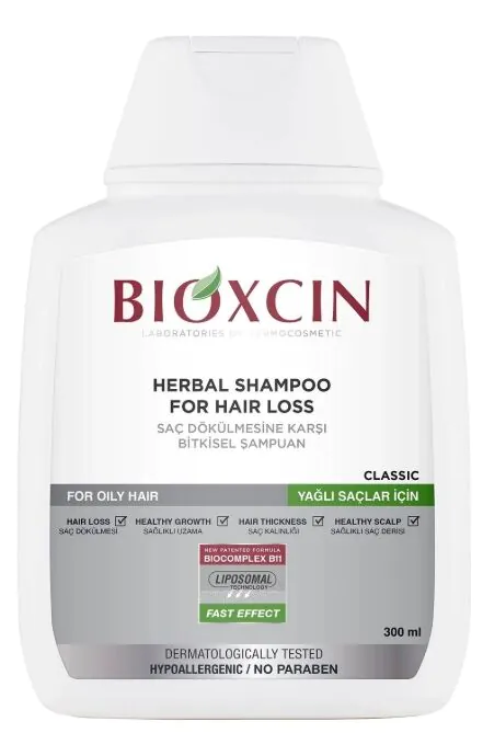 Bioxcin Classic Ziołowy szampon do włosów przetłuszczających się, osłabionych, z tendencją do wypadania