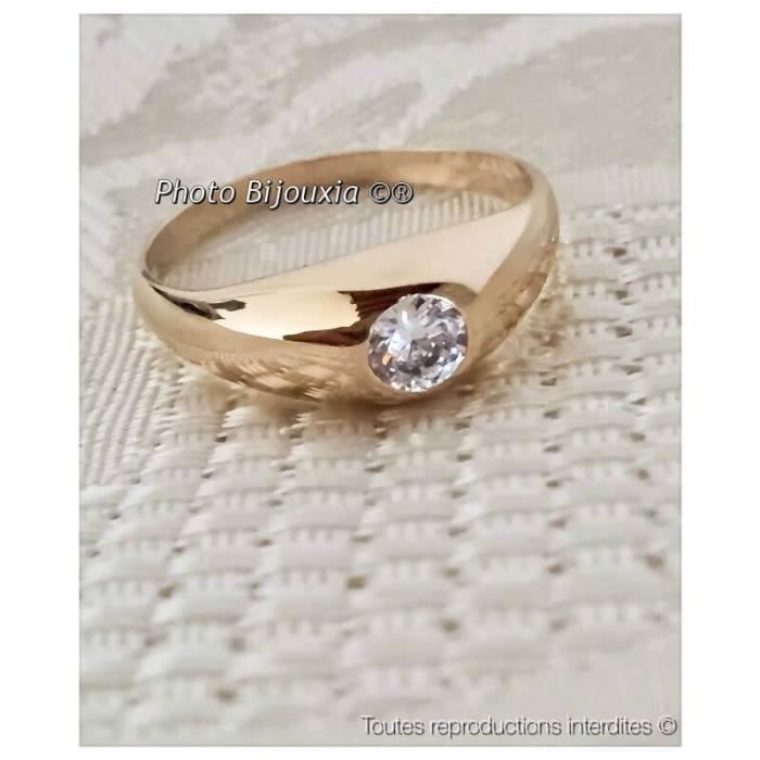 Anel bracelete solitário com cristal de zircônio e banho de ouro 18K para homens e mulheres - BIJOUXIA - Joias - Unissex