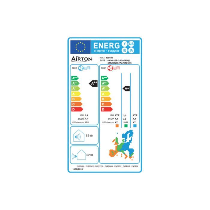 Pack pompe à chaleur réversible AIRTON - A poser soi-même - 2500W - Readyclim 6M