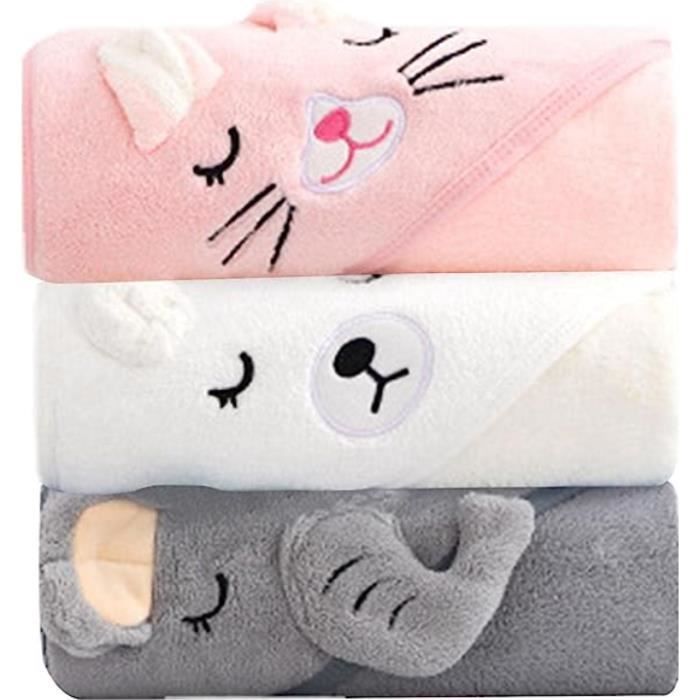 Conjunto de 3 piezas de capa de baño con capucha para bebé - Toalla con capucha para bebé, regalo para recién nacido, envoltura de baño para bebé, capa de baño para bebé