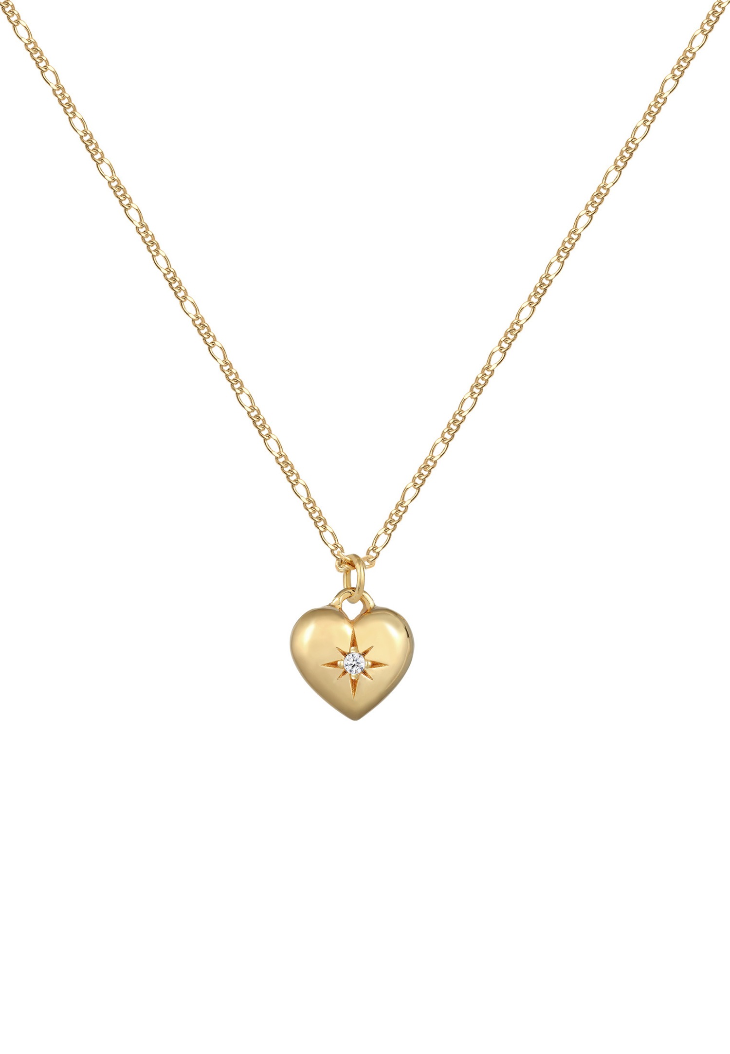 Elli Femmes pendentif cœur amour avec cristaux en argent sterling 925 plaqué or