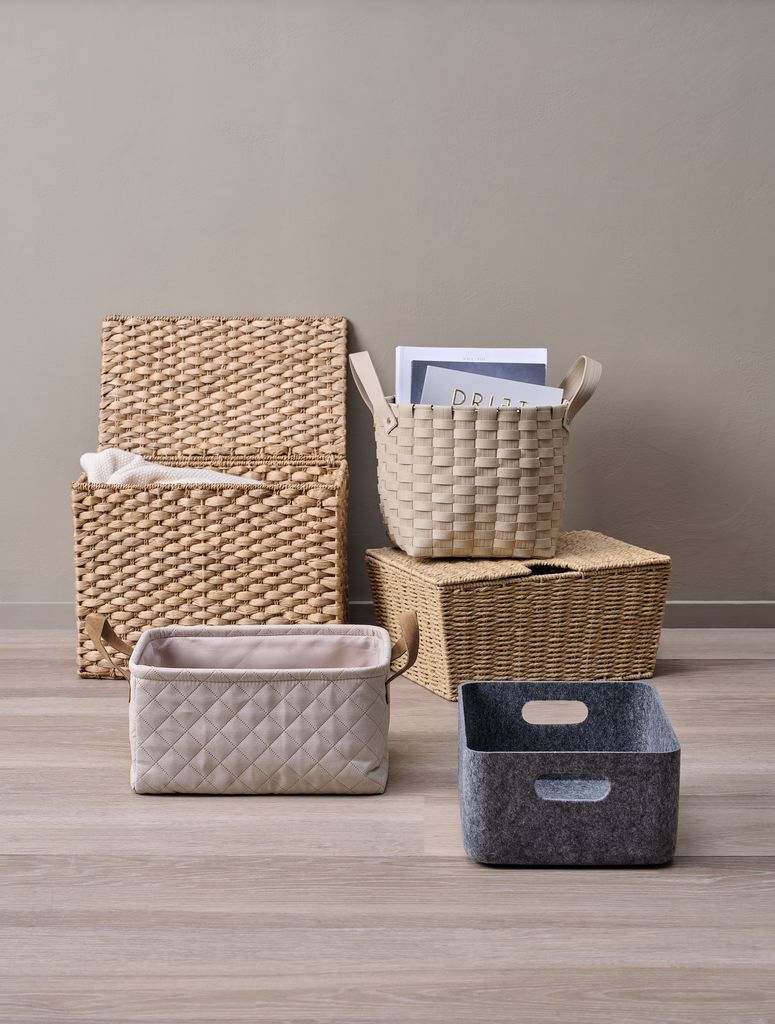 KEN KEN košara širina 23 x duljina 33 x visina 18 cm bež s ručkom