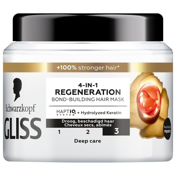 Gliss Total Repair 4-у-1 регенеришућа маска за косу за изградњу веза<br>400ml