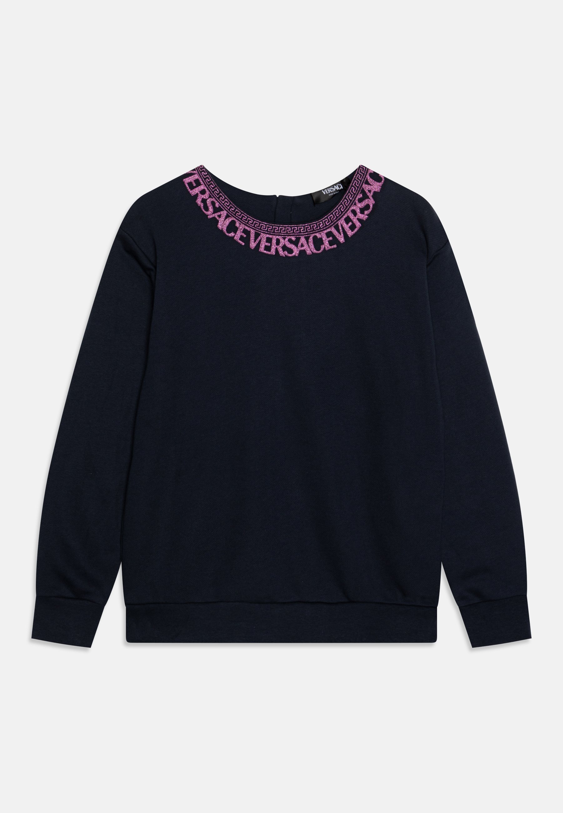 Sweat-shirt Versace avec broderie du logo grec - marine/rose