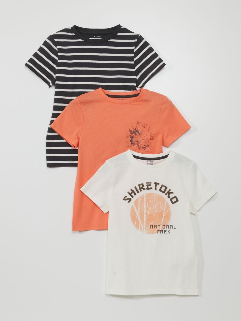 Conjunto de 3 camisetas de malha - BRANCAS
