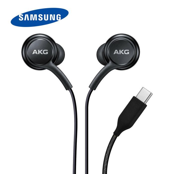 Cuffie stereo vivavoce Samsung EO-IC100 con audio AKG e cavo USB-C, nere, per Samsung Galaxy S21 Plus 5G