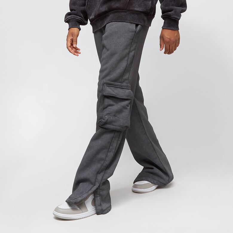 Calça de moletom com fenda e logo em estilo script desbotado