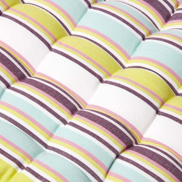 Coussin pour banc de jardin - HOMESCAPES – Rayures Osaka Vert – 143 x 48 x 5 cm – Matelas de sol – Coton et polyester – Extérieur