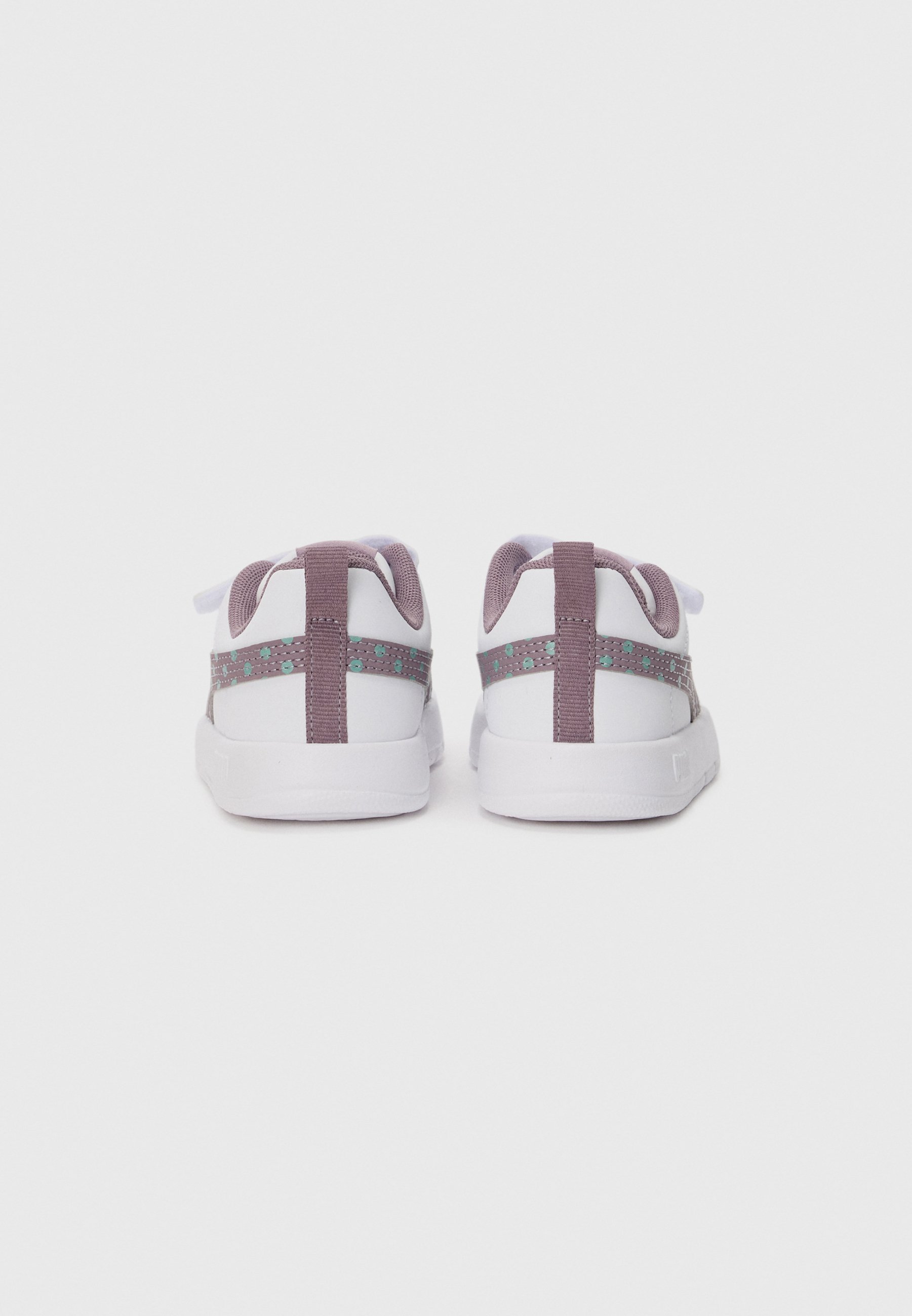 Puma COURTFLEX V3 DOTTY UNISEX - Hardloopschoenen voor op de weg - wit/pruimkleurige jam/licht mosgroen