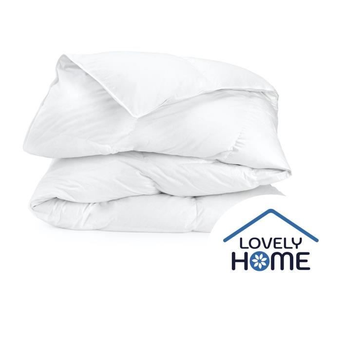 Duvet 140 x 200 cm - LOVELY HOME - Lightweight - 280 g/m² - Anti-dust mite - Single - White