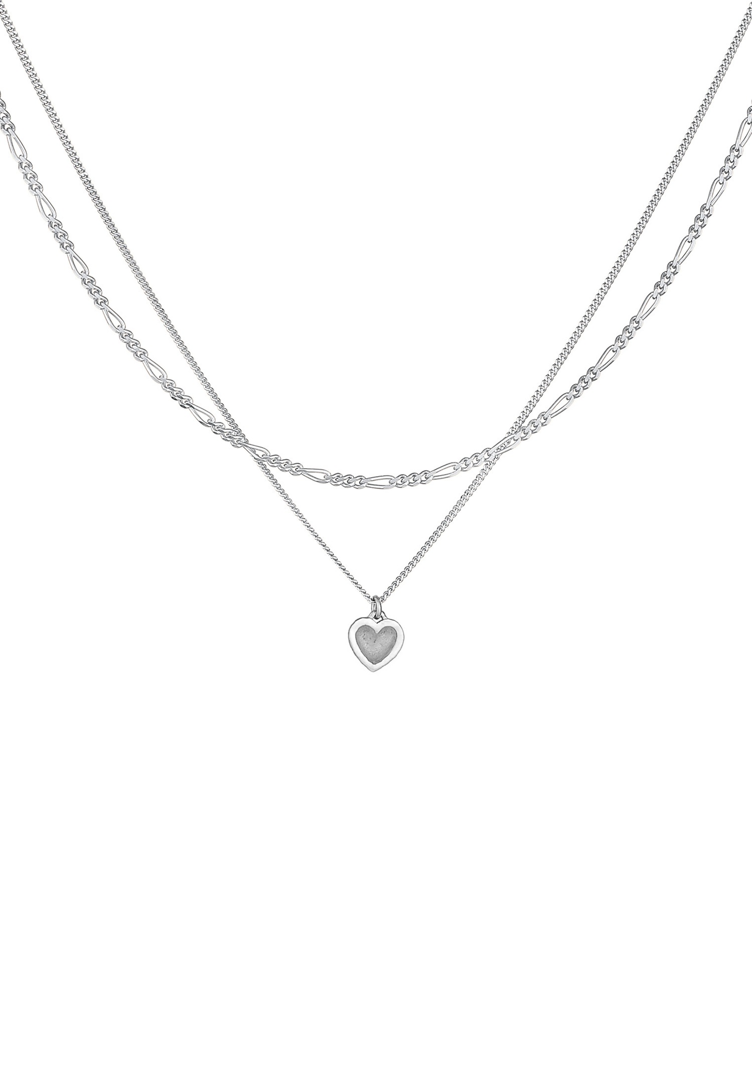 Elli Femmes couches pendentif coeur Figaro en argent sterling 925