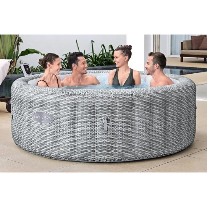 BESTWAY inflatable spa - Lay-Z-Spa Bali - 140 airjets - 196 x 71 cm - 4 to 6 seats - Round (cover, cartridge, diffuser)