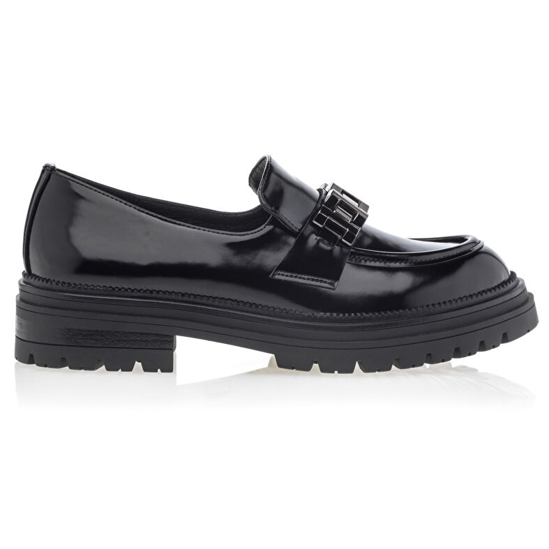 Svarta loafers/båtskor för kvinnor