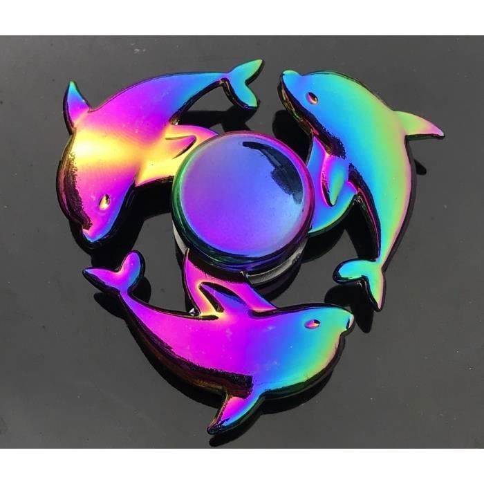 Spinner a mano in metallo a forma di delfino