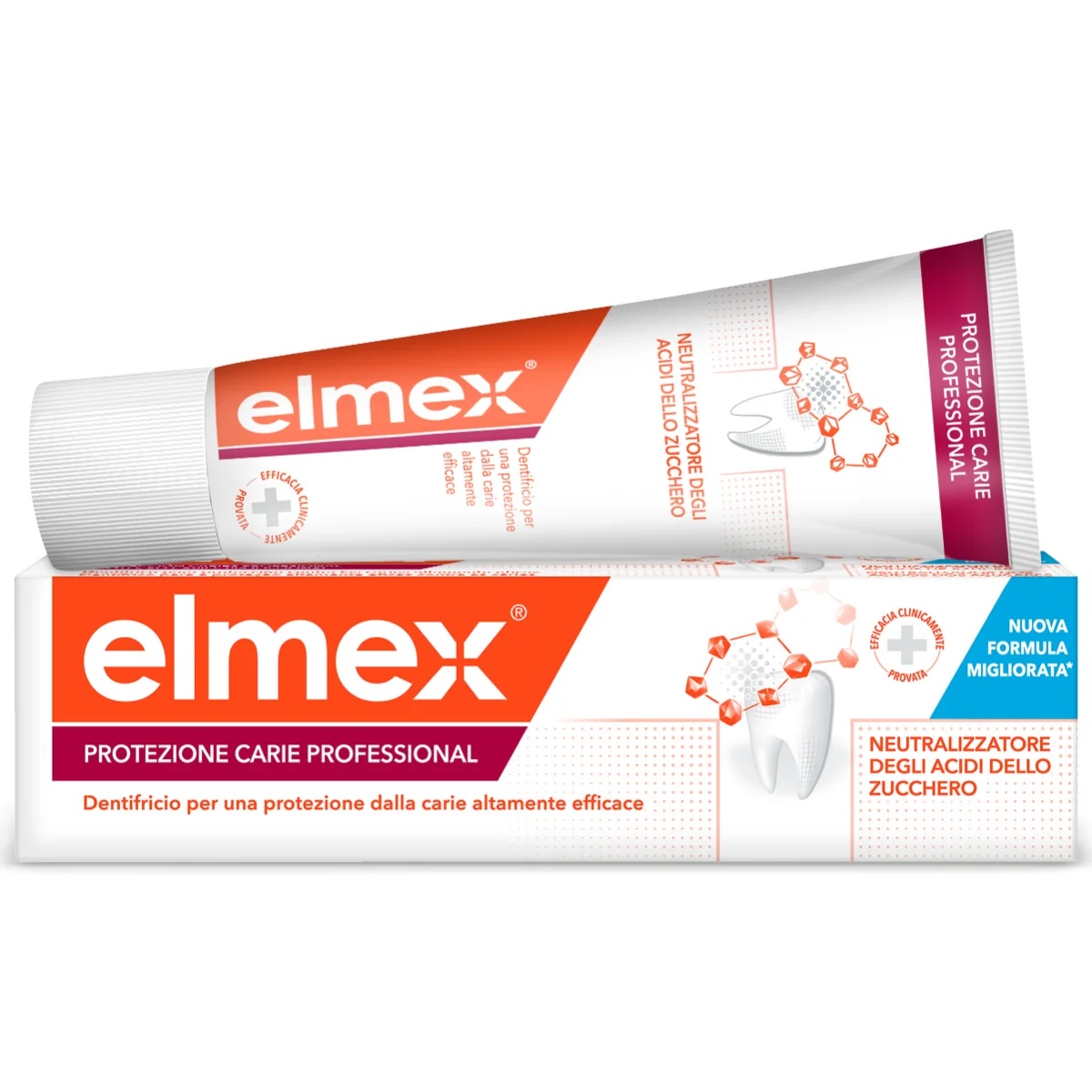 Creme dental Elmex contra cáries, 75 ml, neutraliza açúcares e ácidos.