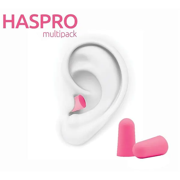 Haspro Multi, Stopery do uszu piankowe, Kolor różowy