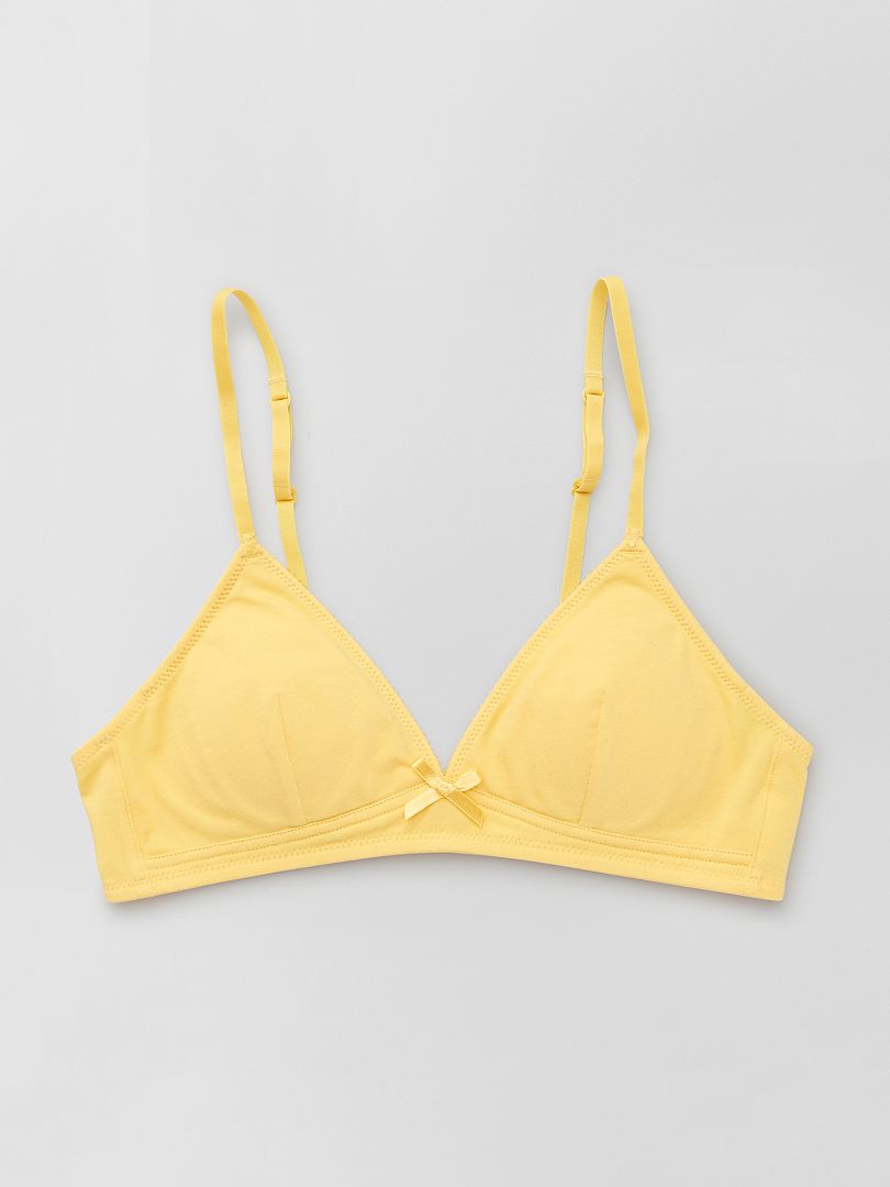 Sujetador triangular con estampado de estrellas - Amarillo crema