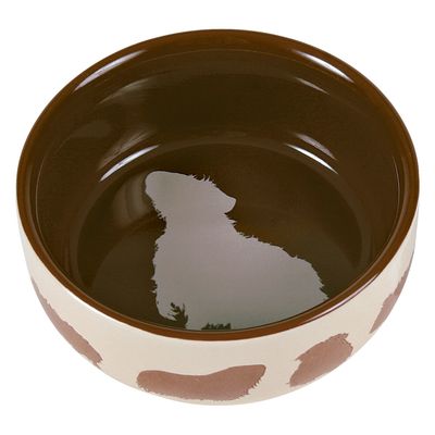 Tigela de cerâmica Trixie para alimentos de animais de pequeno porte.