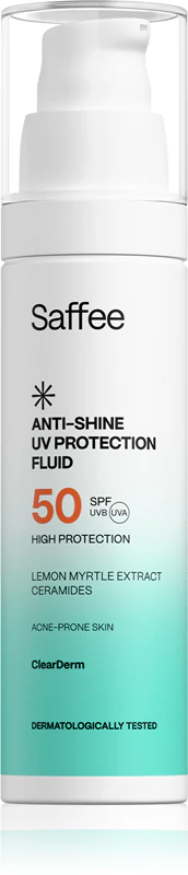 Saffee ClearDerm Anti-shine UV Protection Fluid SPF 50 voor een vette, acnegevoelige huid