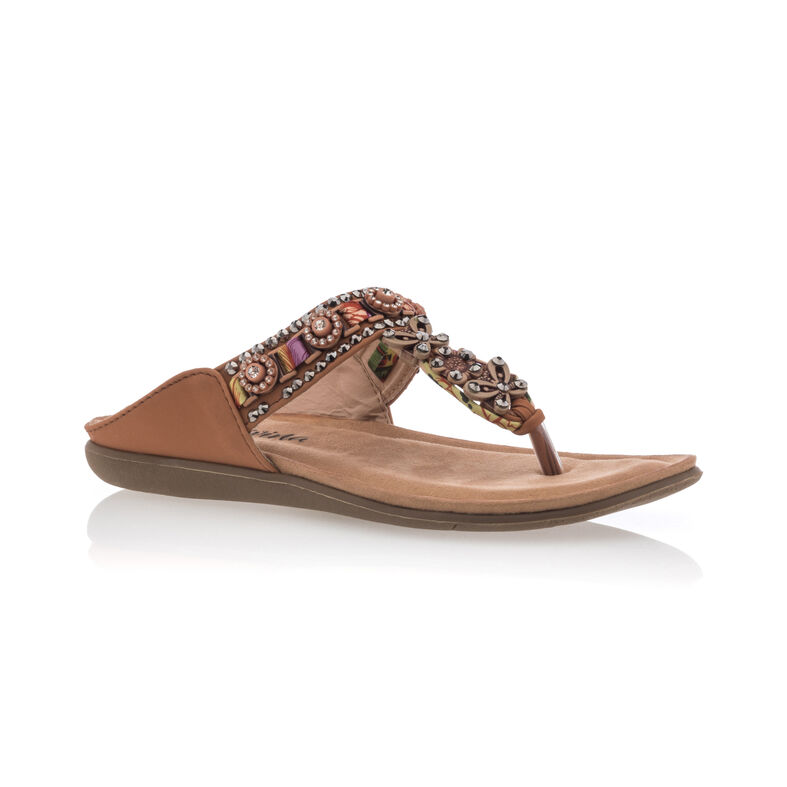 Brune sandaler med stringtruse til dame