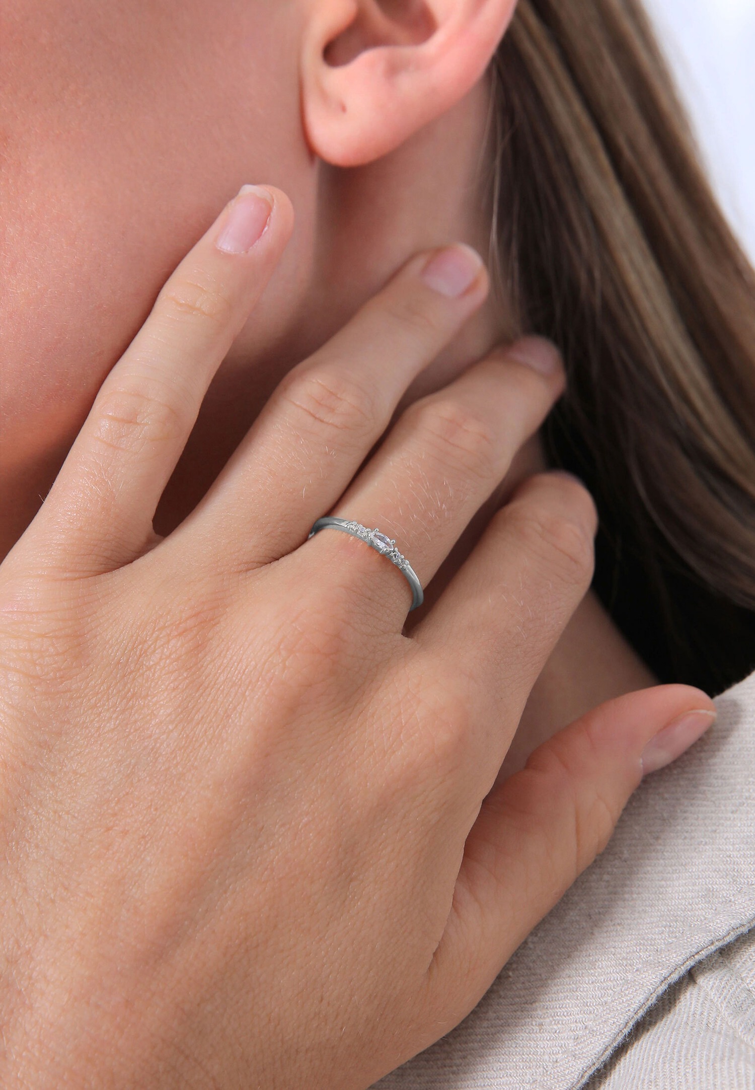 Elli Femmes Marquise Élégante Fiançailles avec Cristaux de Zirconium en Argent Sterling 925
