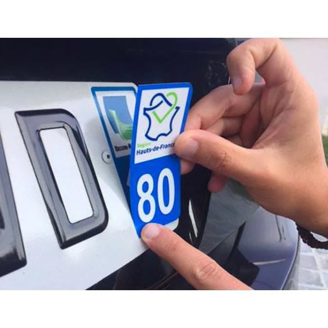 Set van 4 kentekenstickers voor departement 64 Pyrénées-Atlantiques, Nouvelle-Aquitaine-logo en F France