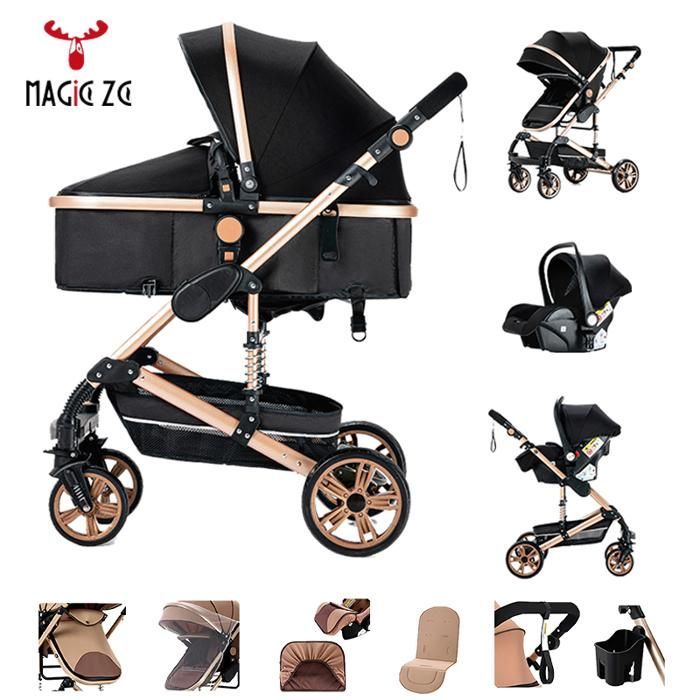 Passeggino 3 in 1 per neonati - Magic ZC - Chiusura automatica con un clic, telaio in alluminio