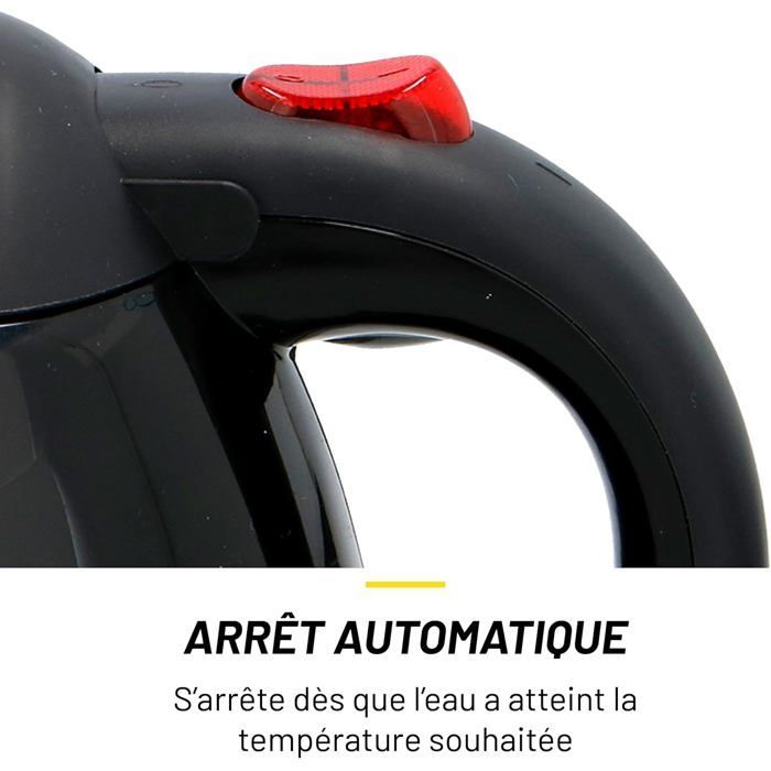 Hervidor eléctrico de viaje TRAHOO - 0,8 L - 24 V - Enchufe para encendedor de cigarrillos - Protección térmica - Apagado automático