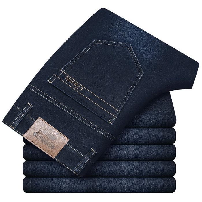 Nieuwe herfst casual jeans voor heren, slim fit, elastische katoenen jeans, merk, modieuze zakelijke broek, klassieke stijl, winter denim broek, 8133