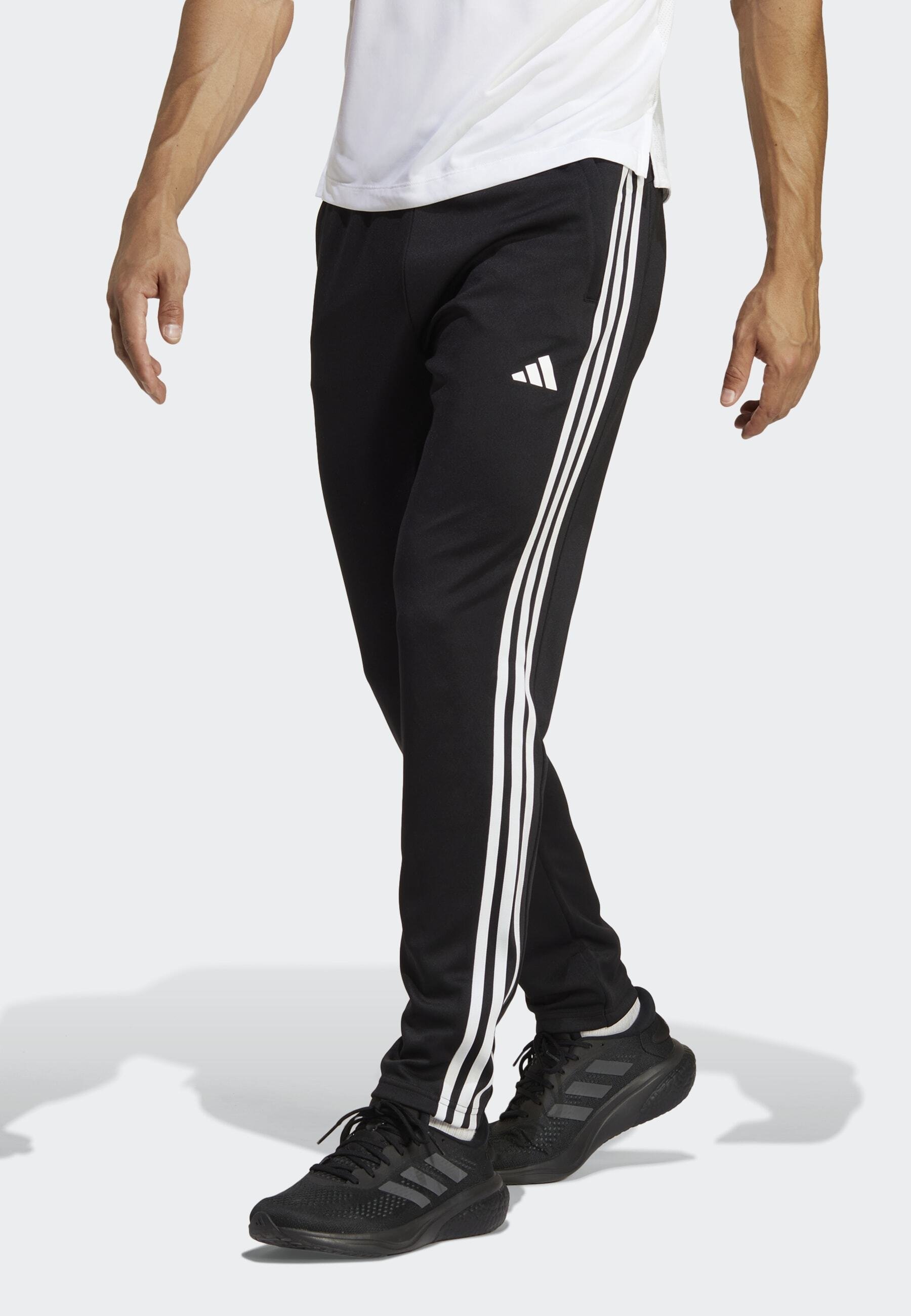 adidas Performance TRAIN ESSENTIALS 3-STRIPES - Melegítőalsó - fekete/fehér