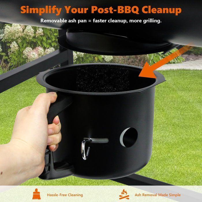 Barbecue a carbone SunJas con 2 ripiani e termometro per barbecue - 100x63,5x95 cm, perfetto per giardino, patio e campeggio