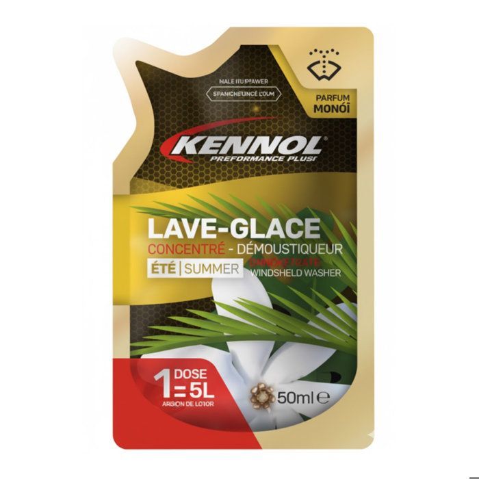 KENNOL 50ml navulling voor ruitenwisservloeistof en muggenwerend middel, zomergeur, monoi-geur (dosering voor 5 liter)