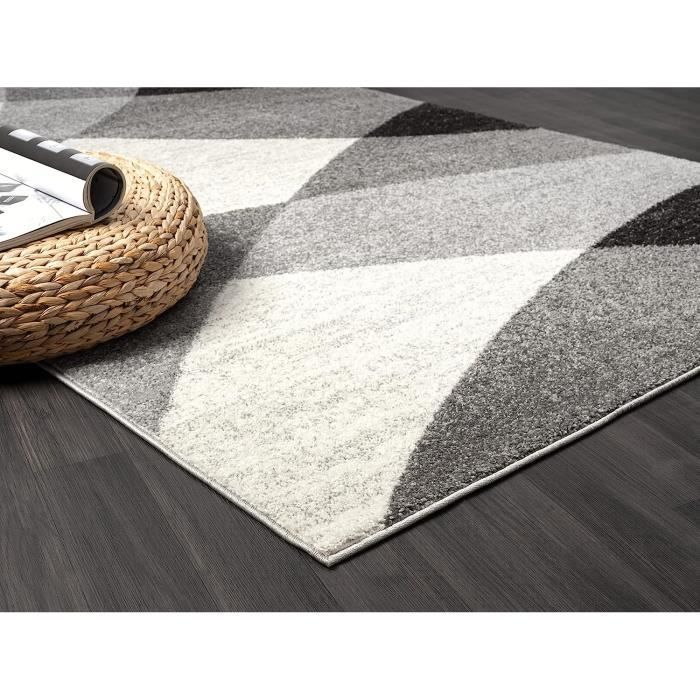 Tappeto per soggiorno - The Carpet PEARL - Grigio - 240x330 - Design geometrico moderno