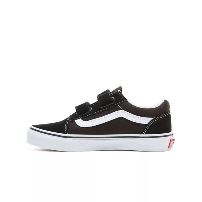 Vans Old Skool V — Low-top sneakers for boys, black, with hook-and-loop closure and rubber sole