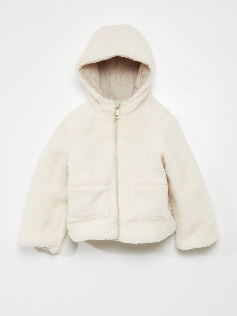 Dubbelzijdig gewatteerd jack - Beige/Wit