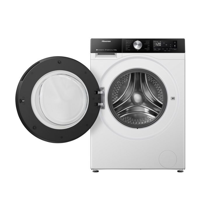 Lavadora de carga frontal Hisense de 10,5 kg y 1400 rpm, color blanco, WF3S1045BW3