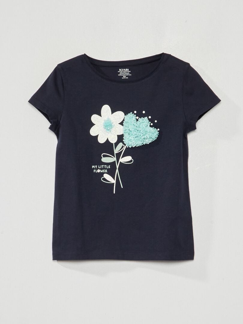 Camiseta de punto con decoración divertida - AZUL