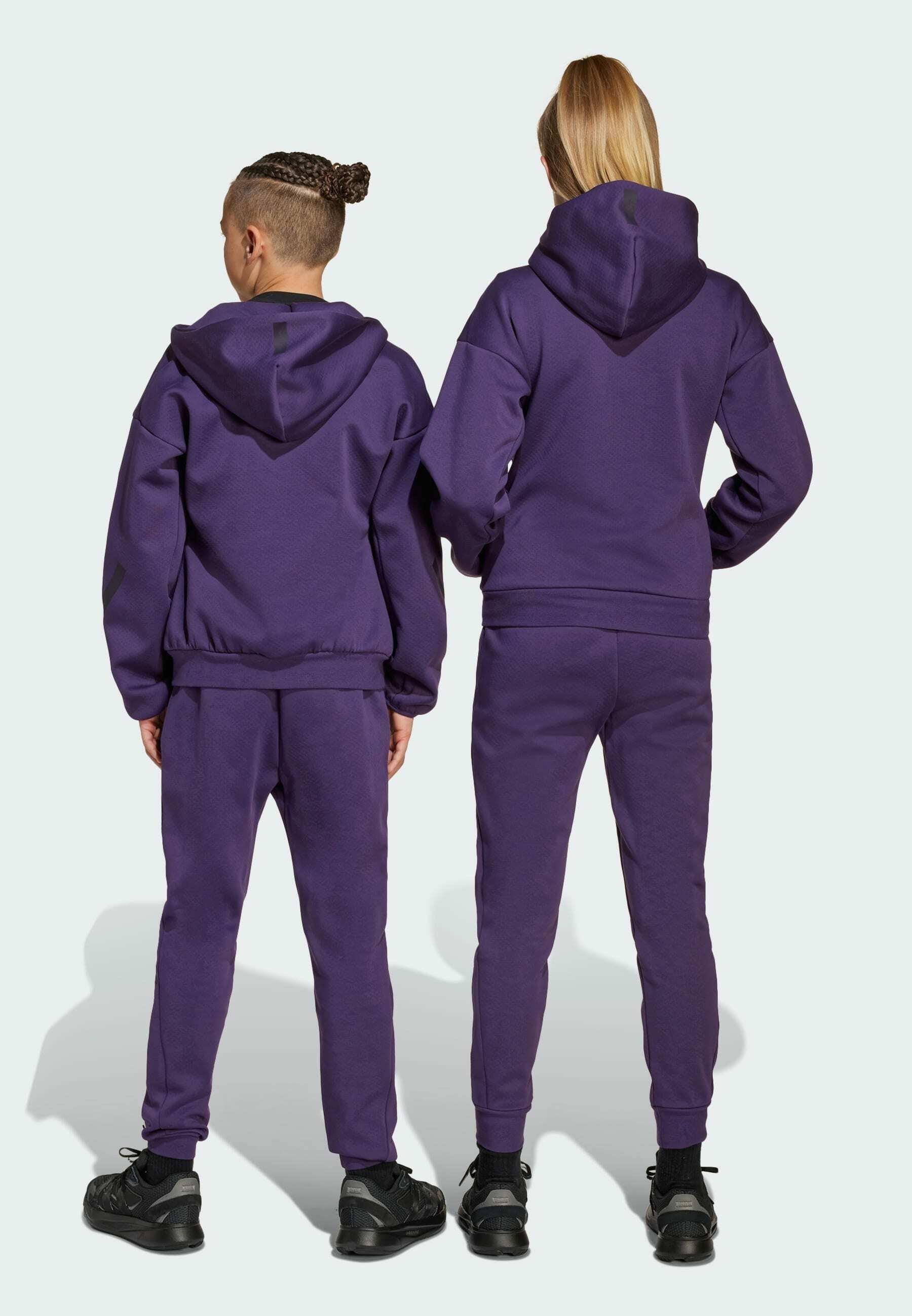 adidas Performance JUNIOR - Bas de survêtement - prune aurore, noir aurore